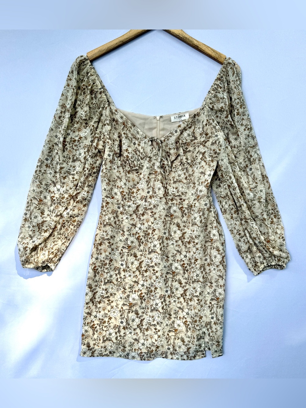 STORIA Floral Mini Dress Puff Sleeves Small